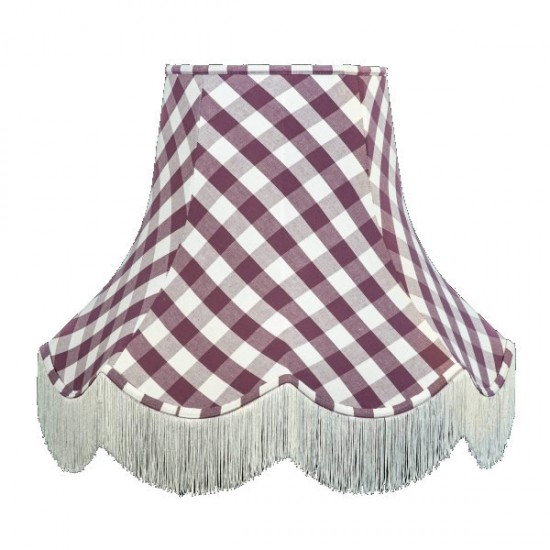 Purple Gingham Check Fabric Lampshades