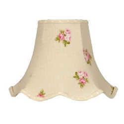Beige Bouquet Floral Fabric Scalloped Lampshades