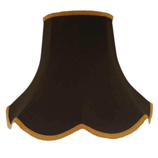 Black and Gold Braid Modern Scalloped Fabric Lampshades