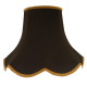 Black and Gold Braid Modern Scalloped Fabric Lampshades