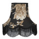 Black Hydrangea Floral Scalloped Fabric Lampshades