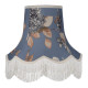 China Blue Hydrangea Floral Fabric Scalloped Lampshades