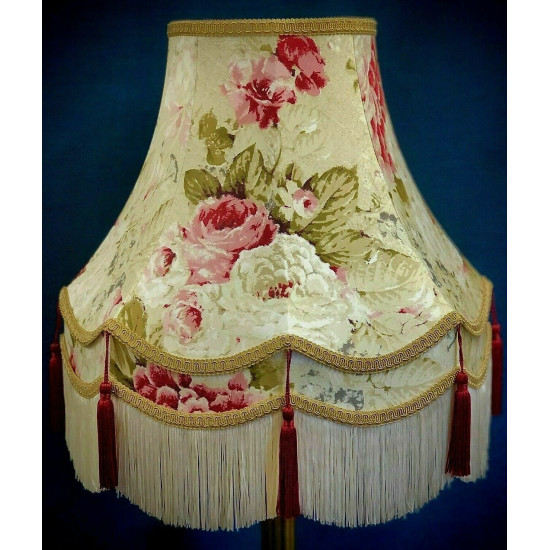 Chintz Floral Burgundy Red and Gold Fabric Lampshades