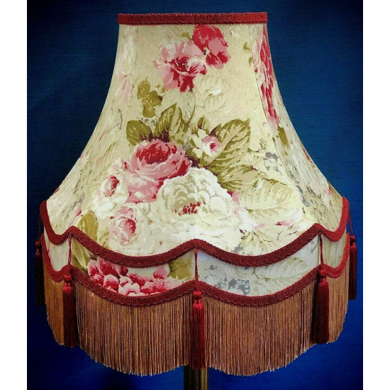 Chintz Floral Burgundy Red and Gold Lamp Shades