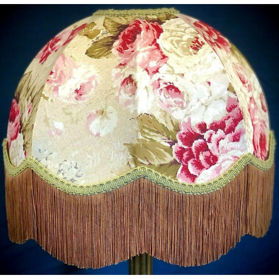 Chintz Floral Green Gold Dome Fabric Lampshades
