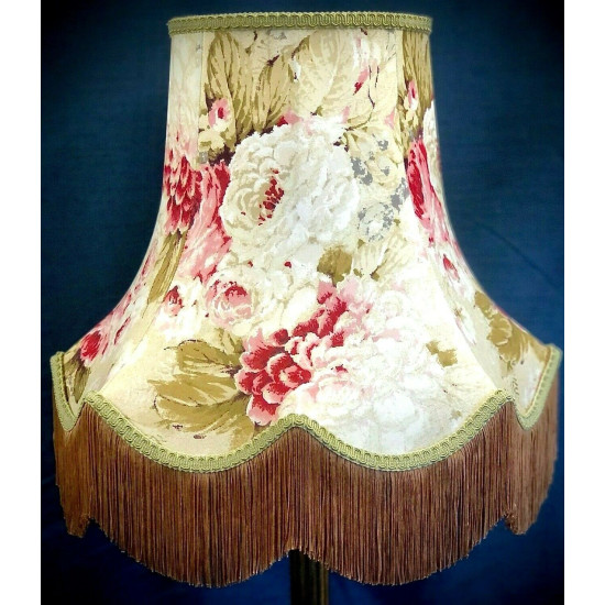 Chintz Floral Green and Gold Fabric Lampshades