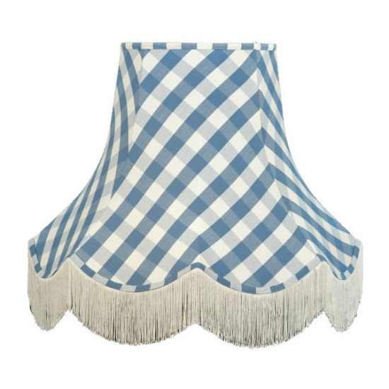 Cornflower Blue Gingham Check Fabric Lampshades