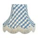 Cornflower Blue Gingham Check Scalloped Fabric Lampshades