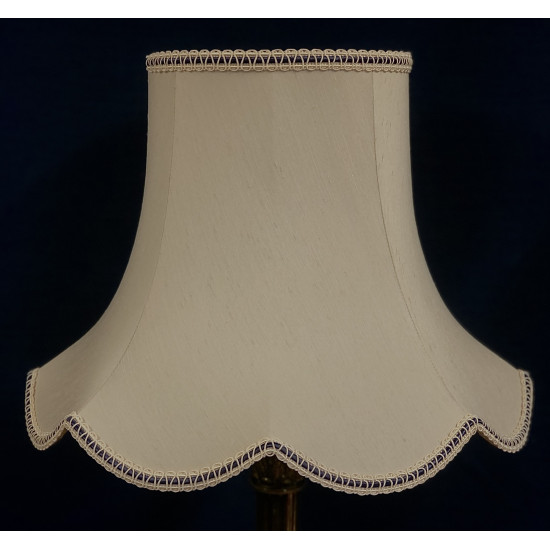 Cream and Blue Modern Scalloped Fabric Lampshades