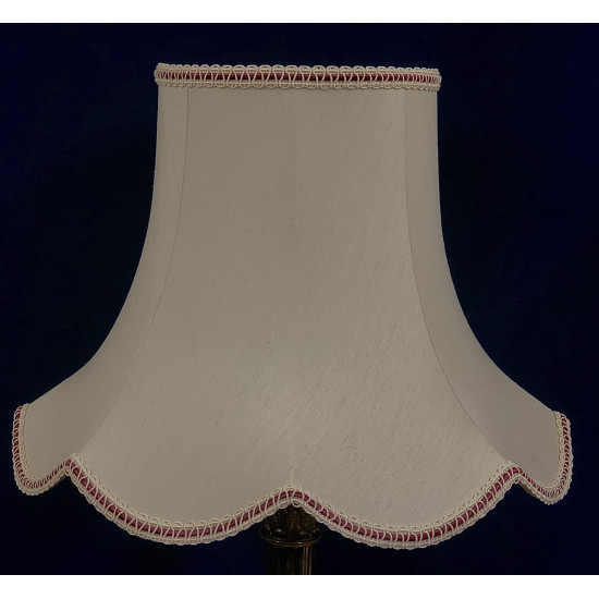 Cream and Burgundy Red Modern Scalloped Fabric Lampshades