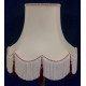 Cream and Burgundy Red Scalloped Fabric Lampshades