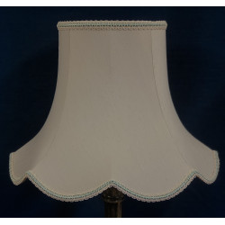 Cream and Light Green Modern Scalloped Fabric Lampshades