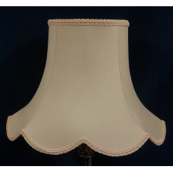 Cream and Pink Cottage Modern Scalloped Fabric Lampshades