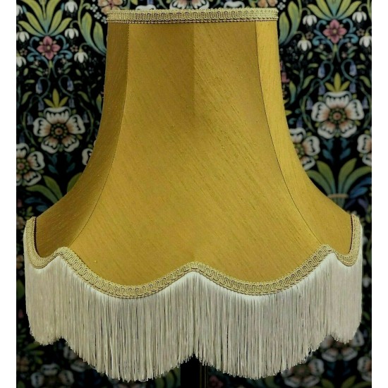 Antique Gold and Cream Fabric Lampshade