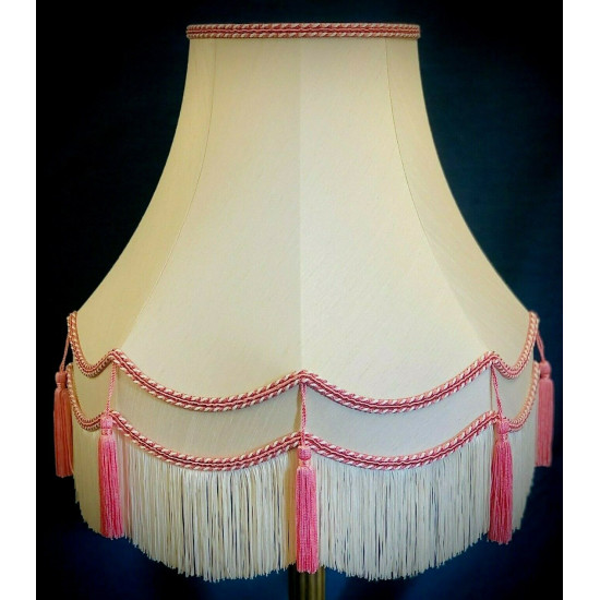 Cream and Pink Double Fabric Lampshades