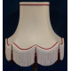 Cream and Burgundy Tassled Rope Scalloped Fabric Lampshades