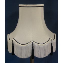 Cream and Black Rope Scalloped Fabric Lampshades