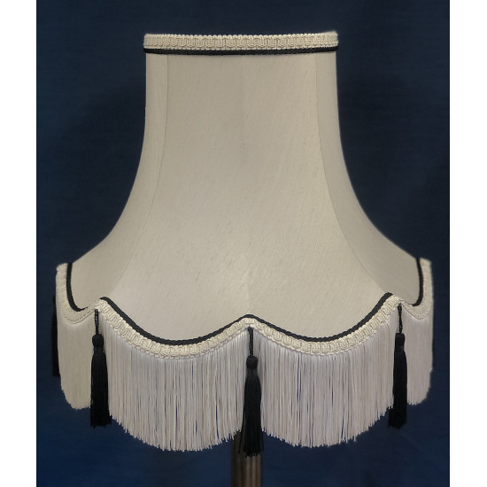 Cream and Black Rope Scalloped Fabric Lampshades