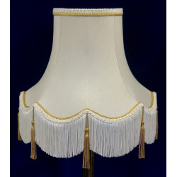 Cream and Gold Tassled Rope Scalloped Fabric Lampshades