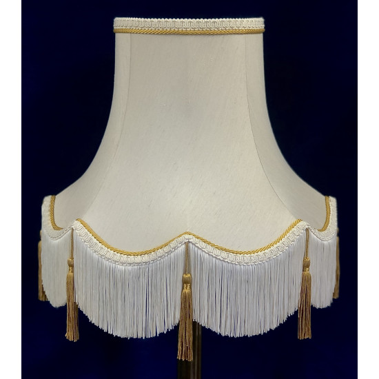 Cream and Gold Tassled Rope Fabric Lampshades
