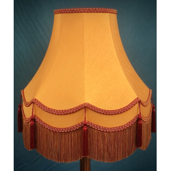 Gold and Rosso Red Double Scallop Fabric Lampshades