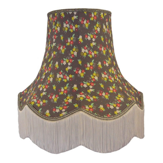 Grey Floral Fabric Lampshades