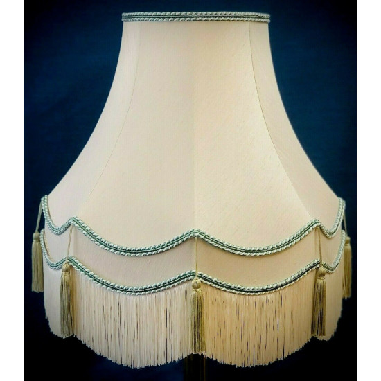 Cream and Light Green Gallery Fabric Lampshades