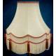 Cream and Terracotta Orange Double Scallop Fabric Lampshades