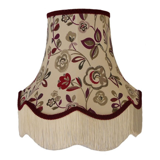 Mulberry Purple Red and Burgundy Floral Fabric Lampshades