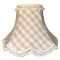 Natural Cream Gingham Check Pom Pom Fabric Lampshades