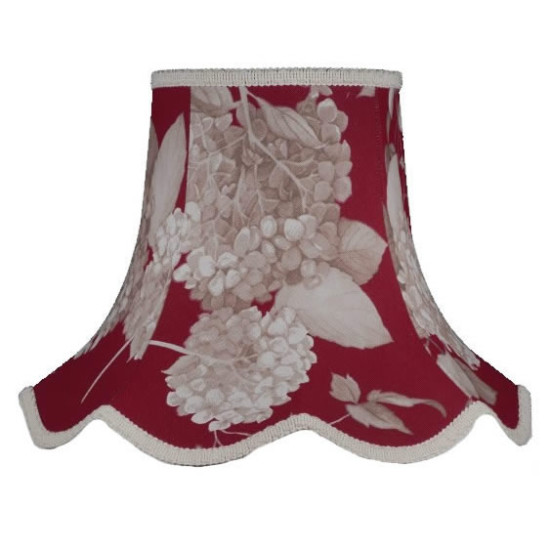 Rosewood Red Hydrangea Floral Modern Fabric Lampshades