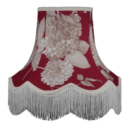 Rosewood Red Hydrangea Fabric Lampshades