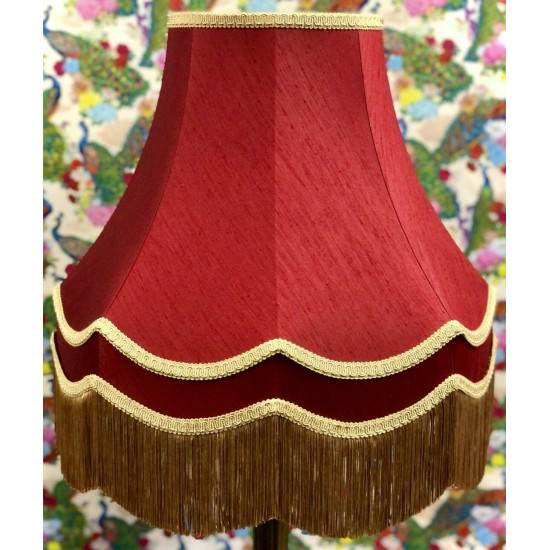 Rosso Red and Gold Double Fabric Lampshades