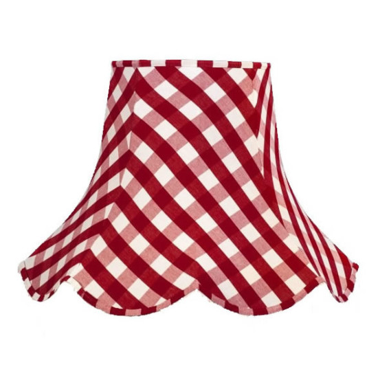 Rouge Red Gingham Check Modern Fabric Lampshades