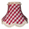 Rouge Red Gingham Check Pom Pom Fabric Lampshades