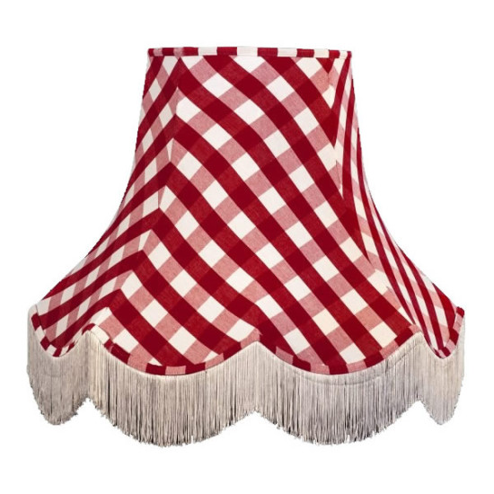 Rouge Red Gingham Check Fabric Lampshades