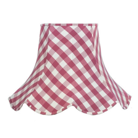 Pink Gingham Check Modern Fabric Lampshades