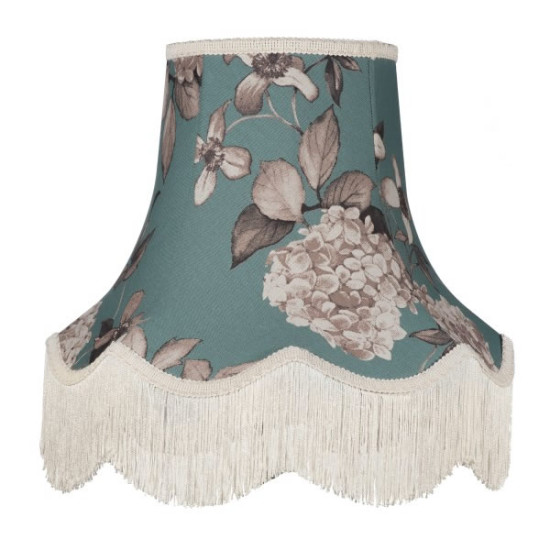 Teal Blue Hydrangea Fabric Lampshades
