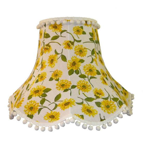 White Sunflower Fabric Lampshades