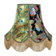 Bird of Juno Peacock Feather Scalloped Fabric Lampshades Bird of Juno Peacock Feather Scalloped Fabric Lampshades