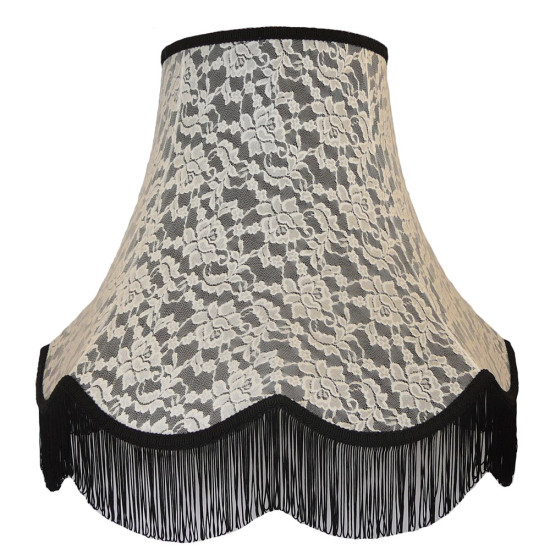 Black and Cream Lace Fabric Lampshades