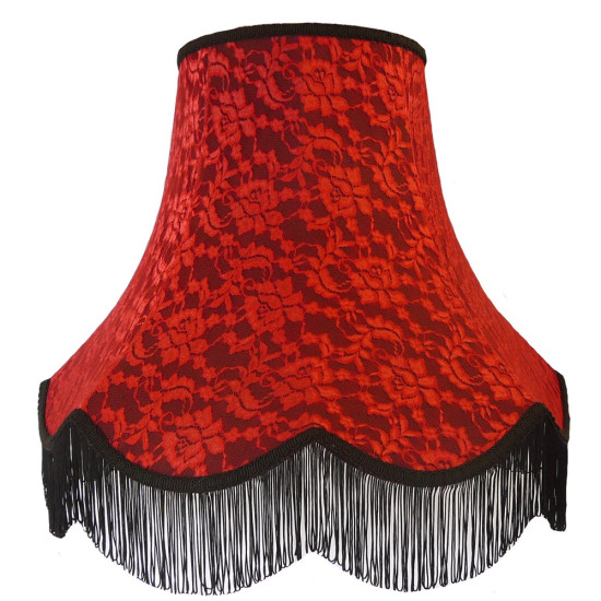 Black and Red Lace Fabric Lampshades