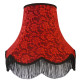Black and Red Lace Scalloped Fabric Lampshades