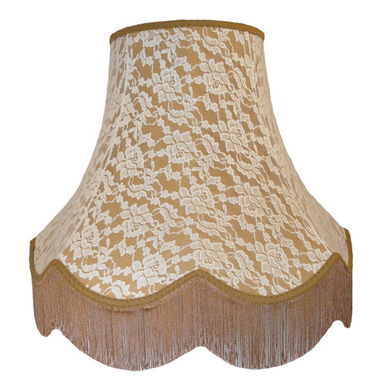 Gold and Cream Lace Fabric Lampshades