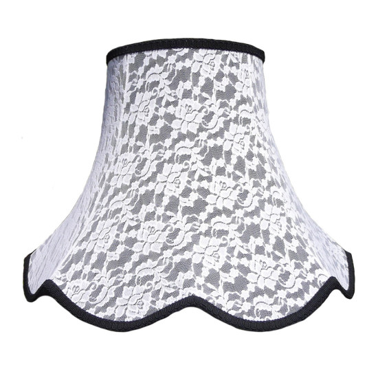 Black and Cream Lace Modern Fabric Lampshades