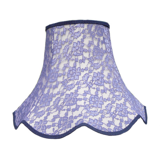 Cream and Blue Lace Modern Fabric Lampshades