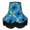 Blue Retro Floral Fabric Scalloped Bottom Lampshades