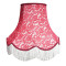 Cream and Red Lace Scalloped Fabric Lampshades
