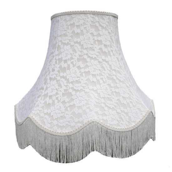 Cream French Lace Scalloped Fabric Lampshades