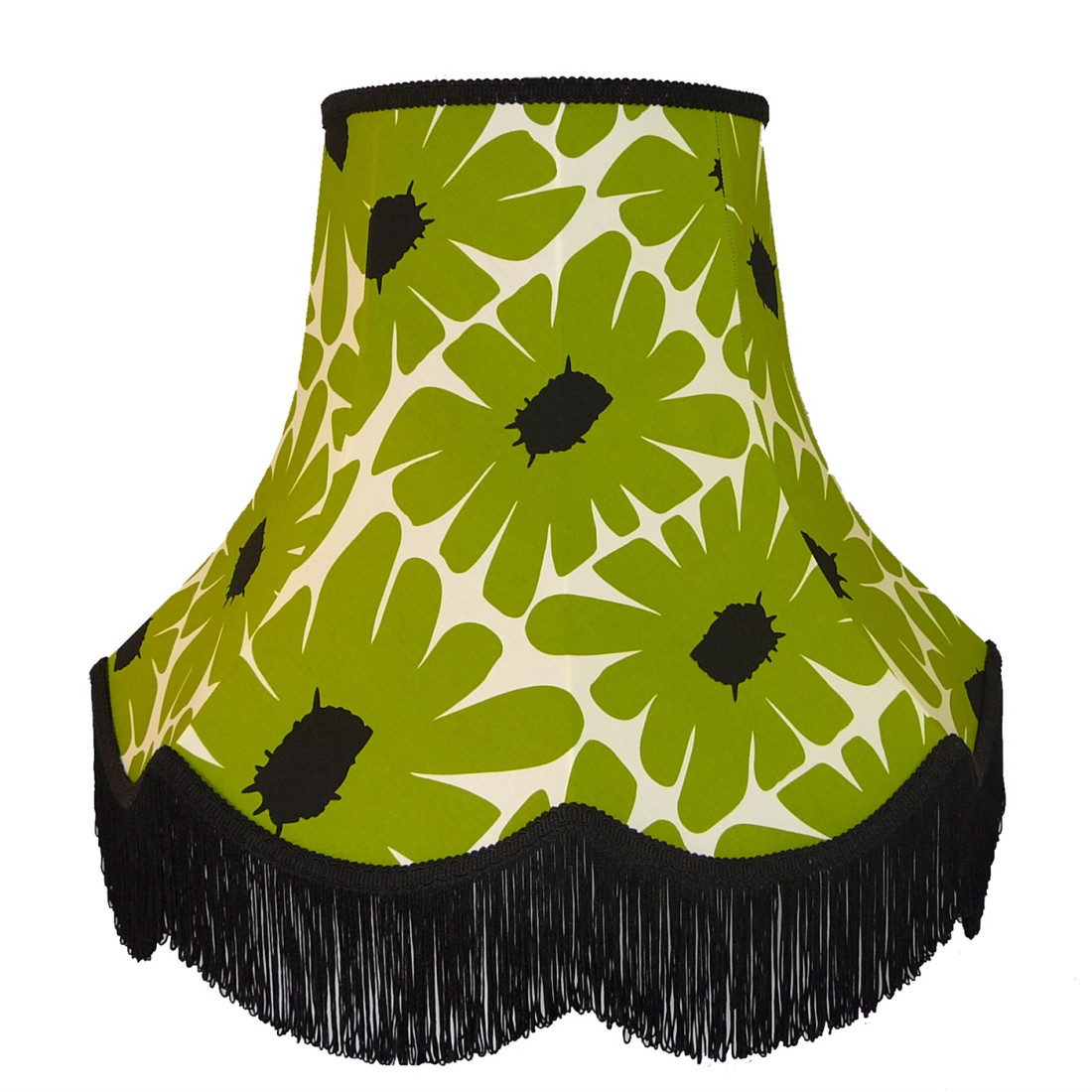 Green Retro Floral Lampshade